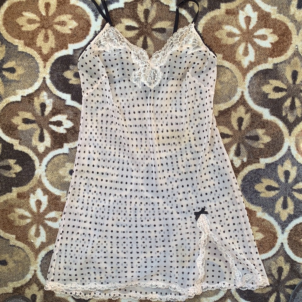Victoria’s Secret Sheer Nude Polka Dot Slip - Picture 3 of 11